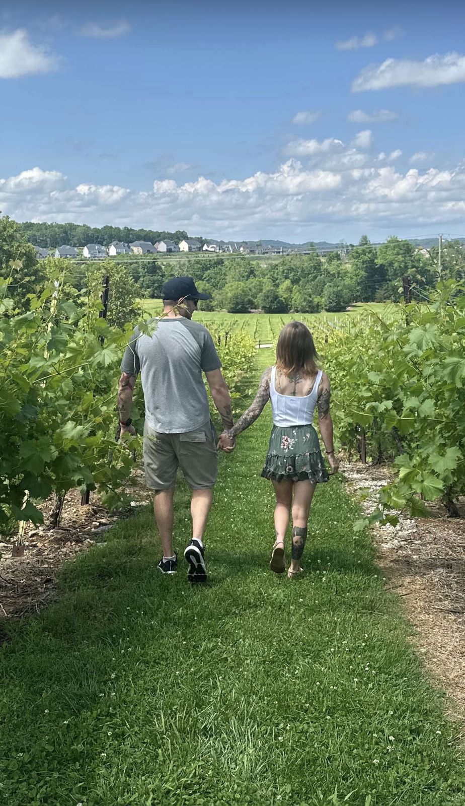 Walking between the vines