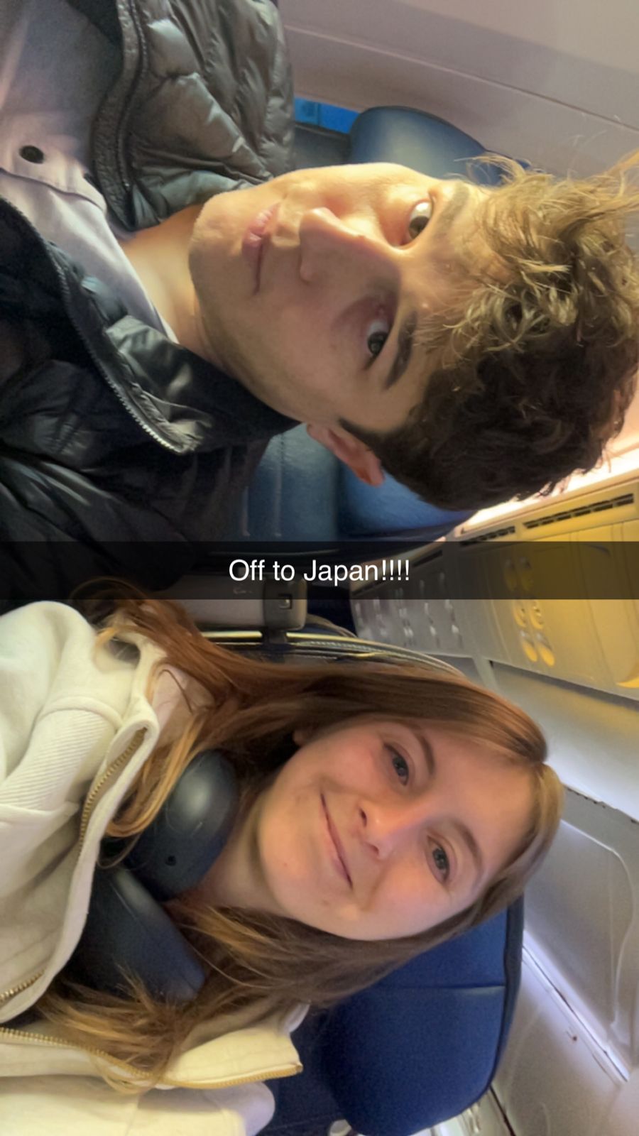 Plane selfie, off to Japan